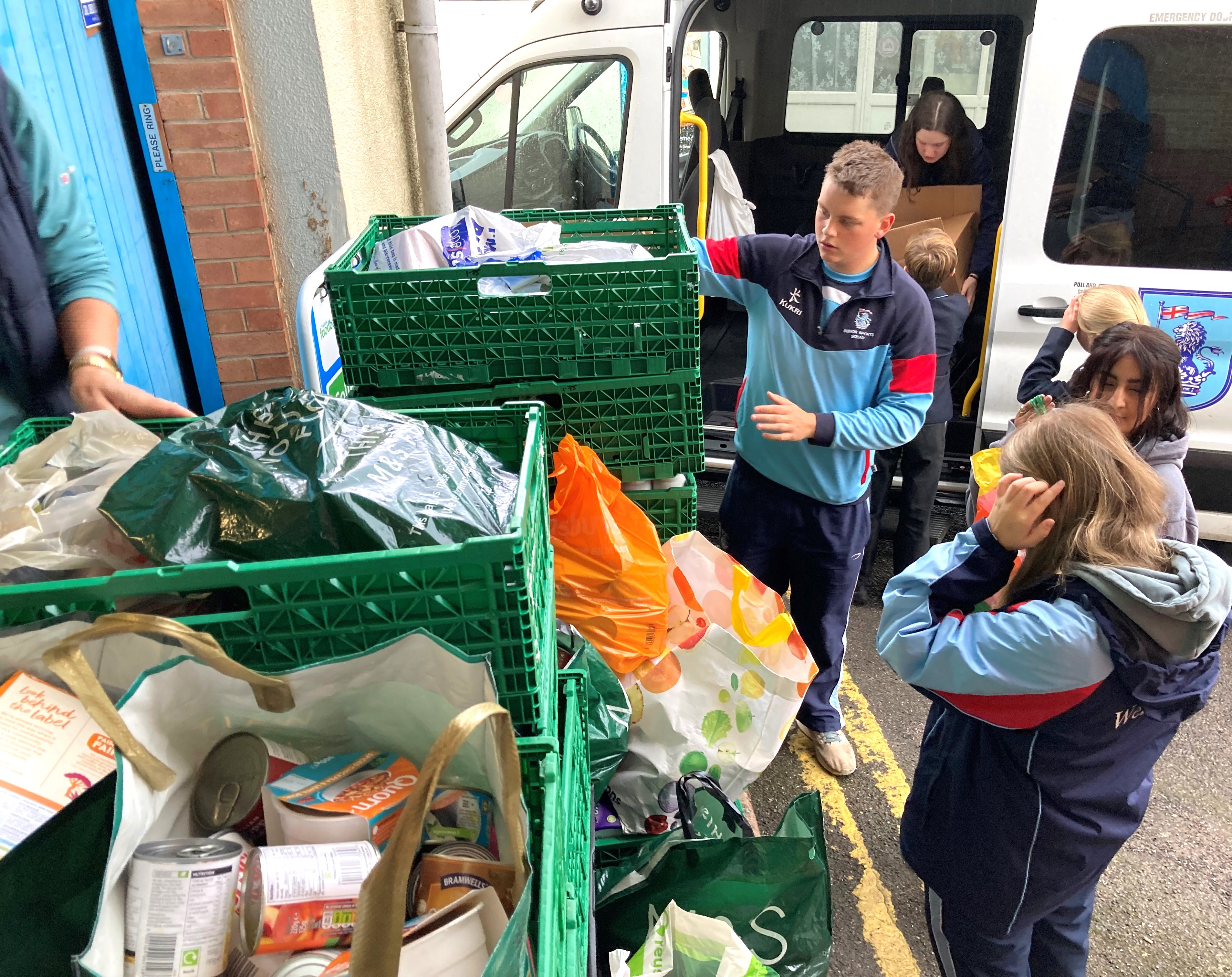 Donating Food to Taunton Food Bank - ISC